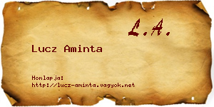 Lucz Aminta névjegykártya